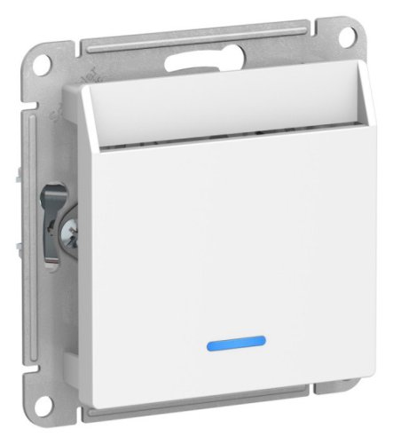 Выключатель карточный с подсветкой без рамки Systeme Electric AtlasDesign 1-кл. белый картинка